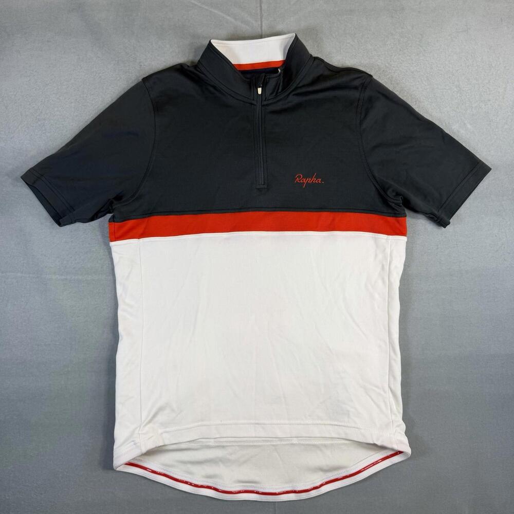Rapha Cycling Club Jersey Mens XXL Gray White Merino Wool Short Sleeve Portugal